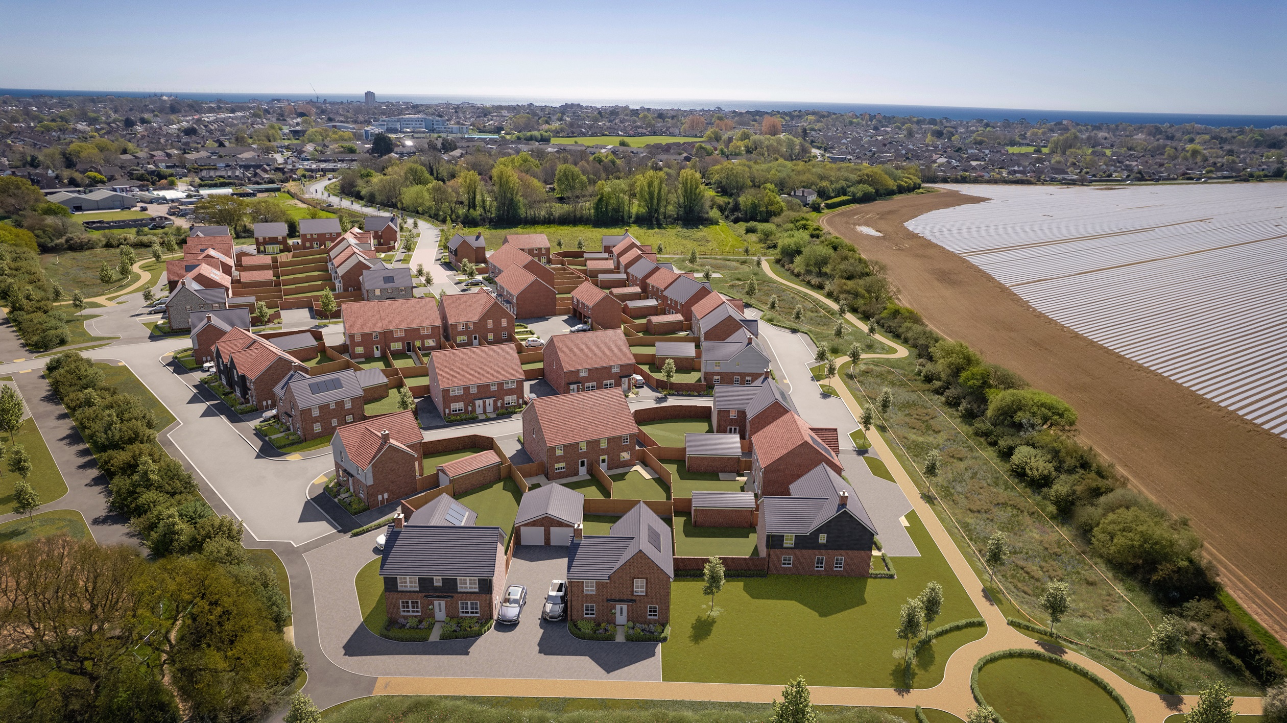 External aerial shot of nursery fields dwh